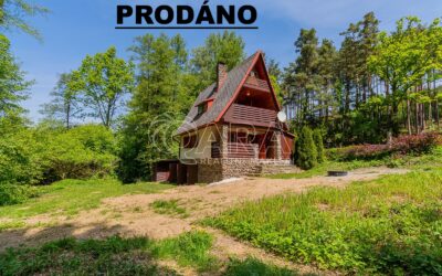 Prodej chaty s garáží a sklepem 80 m2, pozemek 399 m2, Drachkov u Strakonic